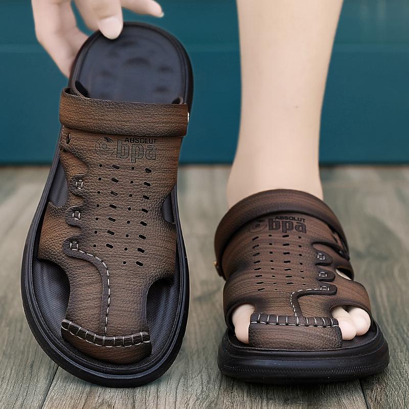 

Мужские повседневные спортивные сандалии Баотоу, летняя уличная прохладная пляжная обувь, нескользящая мягкая подошва, дышащие модные шлепанцы двойного назначения 44