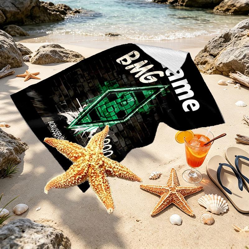 Custom Name Personalized Borussia Monchengladbach Print Beach Towel, for Trip Camping Beach Party Home Decor, Birthday Gift for Family & Friends