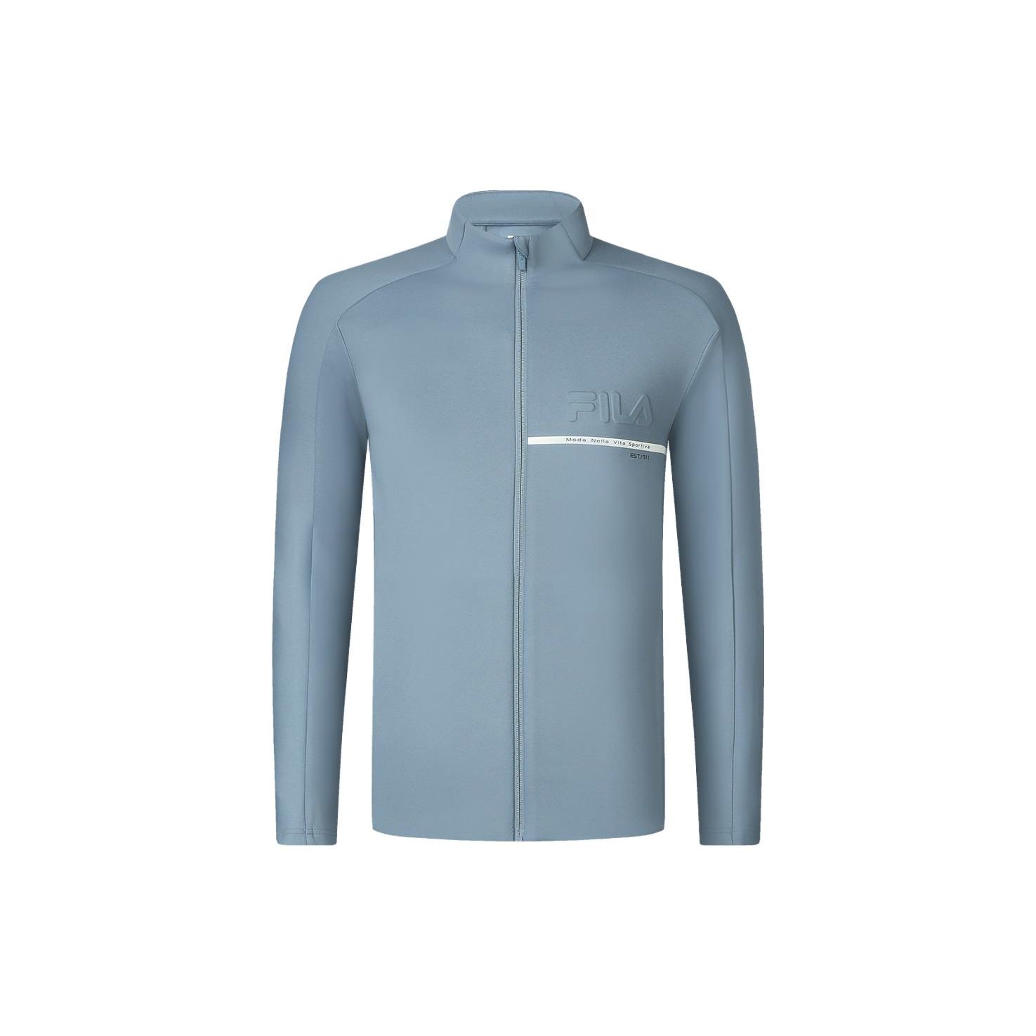

FILA однотонная трикотажная куртка для фитнеса с воротником-стойкой, мужская куртка, звездно-серо-синяя A11M411502FBU M
