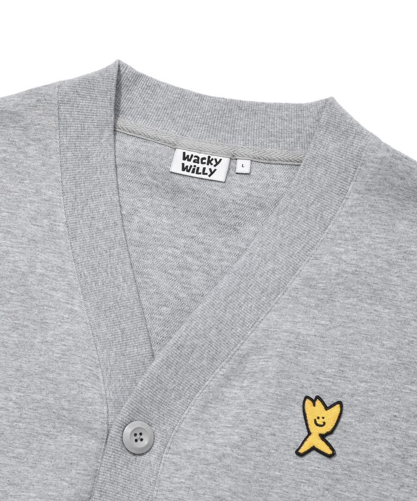 Wacky Willy Jersey V-Neck Pocket Cardigan Gray