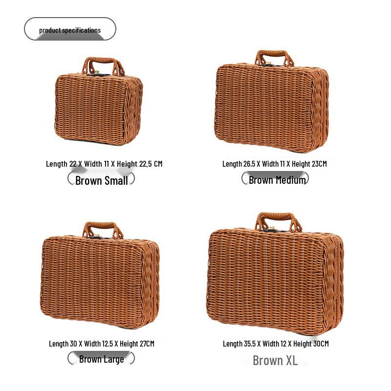 Rattan Picnic & Storage Basket: Decorative Gift Box & Cosmetic Organizer