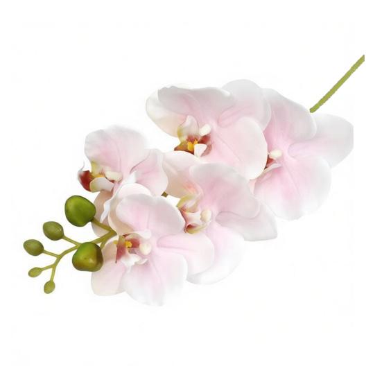 Flores de Orquídeas Artificiales Real Touch Flores Artificiales de Seda Falsa Flor Phalaenopsis Artificial con 5 Cabezas Florales para Decoración Interior del Hogar Mesa de Oficina