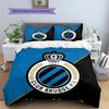 Biancheria da letto personalizzata con nome Club Brugge KV Crest, Set copripiumino Copripiumino Federa Regalo di Compleanno per la Casa (1 * copripiumino + 2 * federa, senza nucleo)