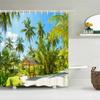 Sunny Beach Seaside Scenery 3D Printing Shower Curtain Large Size Waterproof Polyester Home Decor Curtain With Hooks