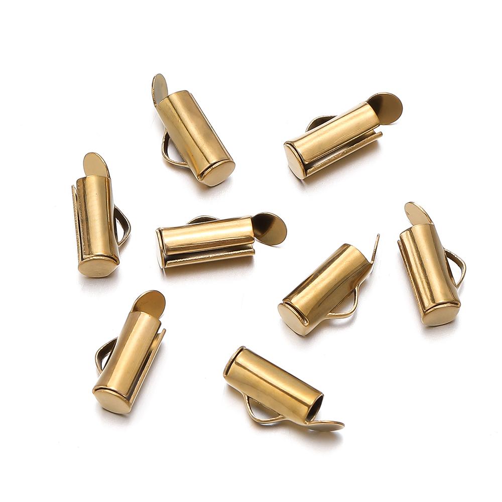 10pcs/lot Fastener Tube Crimp End Caps Slider Clasp Bracelet Buckles for DIY Connectors Loom Jewelry Making Findings Accessories