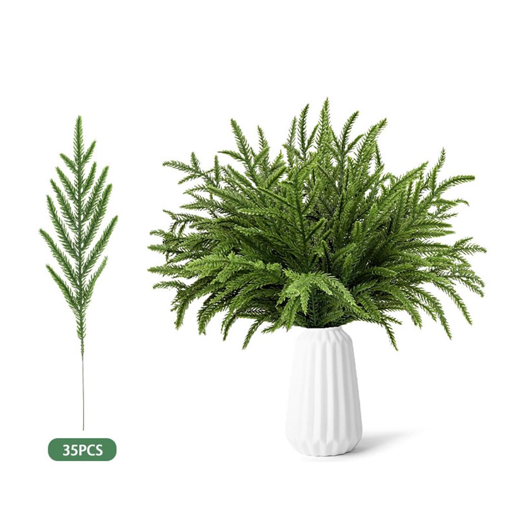 Norfolk Branches Red Berry Stems Artificial Christmas Picks Fake Needles With Holly Berries For Xmas Tree Filler Decorations Festival Holiday