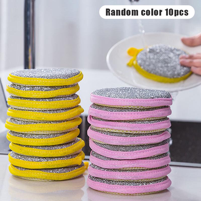 3/10 Pcs Double Sided Dishwashing Sponge Dish Washing Brush Pan Pot Dish Wash Sponges Household Cleaning Reusable Kitchen Tool