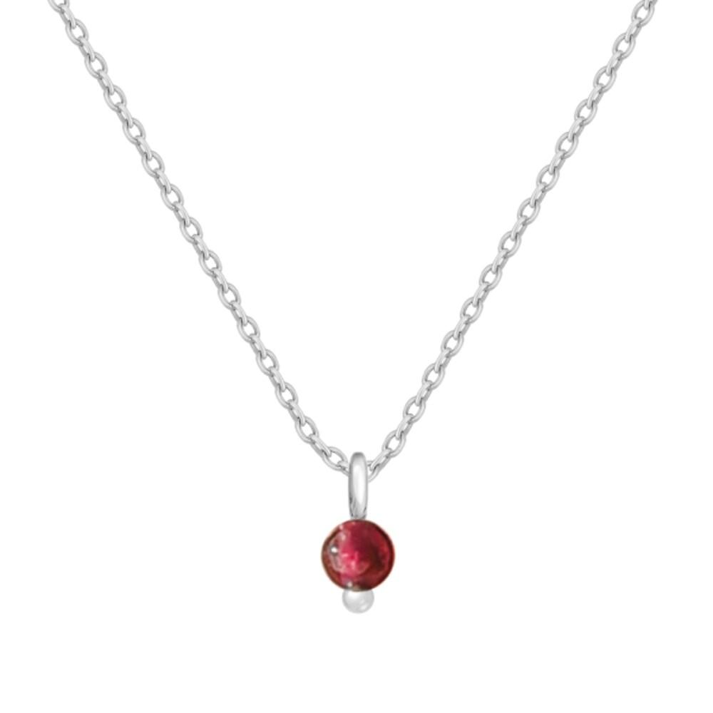 [Handmade/Natural Stone/92.5 Silver] Stress-busting Garnet 92.5 Silver Necklace