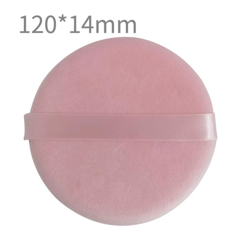 4Pcs 12Cm Round Flocking Powder Puff Large Loose Powder Puff Makeup Artist Powder Puff Ribbon Hook Hand Glove Puff