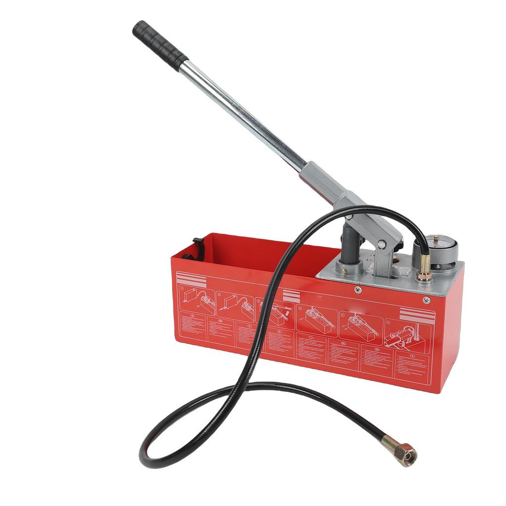 Hand Pressure Test Pump 50 Bar 5 MPa 726 Psi with 12L Tank Dual Valve System Manual Hydraulic Pressure Pump for Pipe