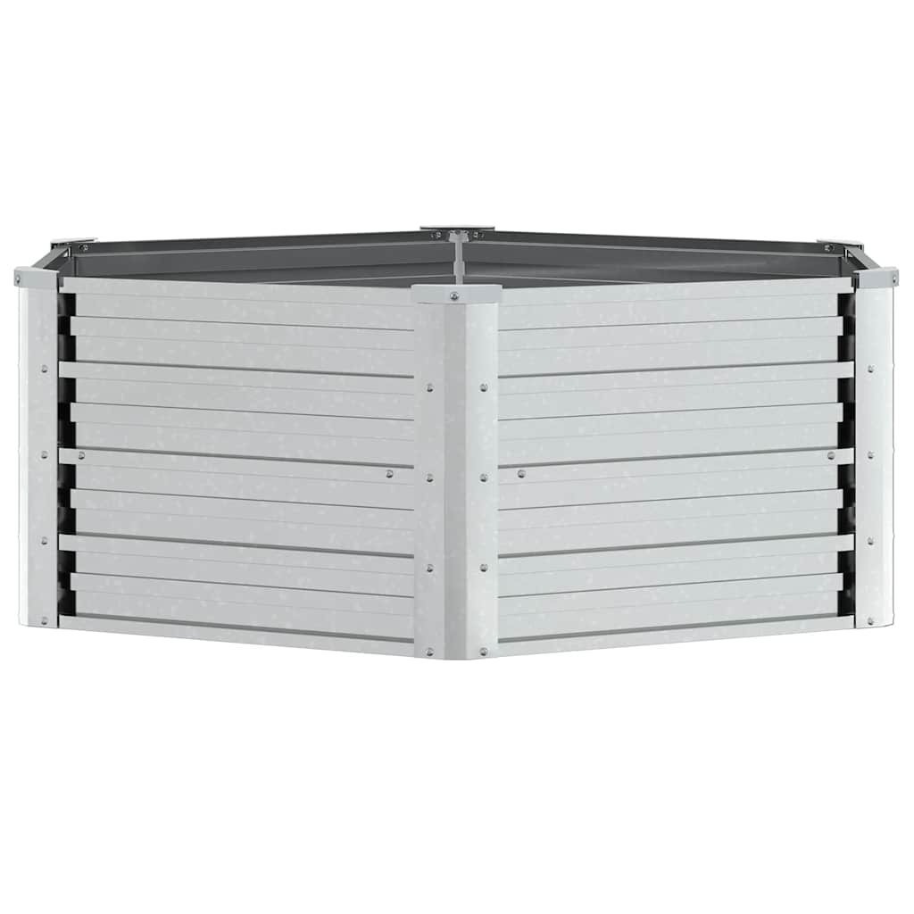 Garden Raised Bed 129 X 45 Cm Galvanized Steel Silver