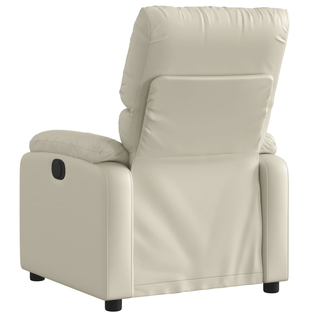 Relax Chair In Cream Synthetic Leather