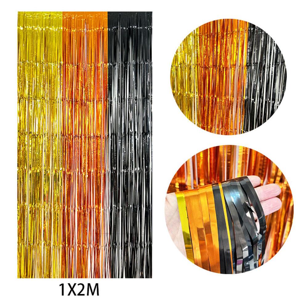Color-Block Tinsel Curtain 1x2m - Festive Background for Christmas, Halloween, and Birthdays