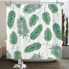 Green Plant Leaves Print Shower Curtains Watercolor Boho Floral Waterproof Morden Bathroom Bathtub Curtain Room Decor With Hooks