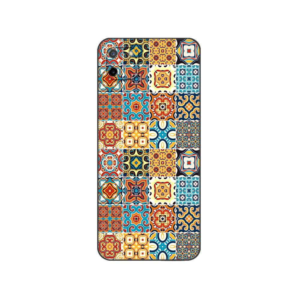 

Black tpu Case For OPPO Realme C11 2020 2021 C20 C21 C21Y C25Y Back Cover 3D Emboss Vintage Retro Lattice Flower Realme C21Y C25Y