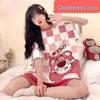 Women's Summer Cartoon Pajama Set - Cute Short Sleeve and Shorts, Plus Size, Lightweight Home or Outdoor Wear