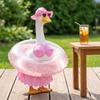 Summer Porch Goose Outfits Funny Goose Costume Set with Pool Float Swim Goggles Swinsuits Hawaiian Luau Style Bikini Set for Outdoor Patio Lawn Decor