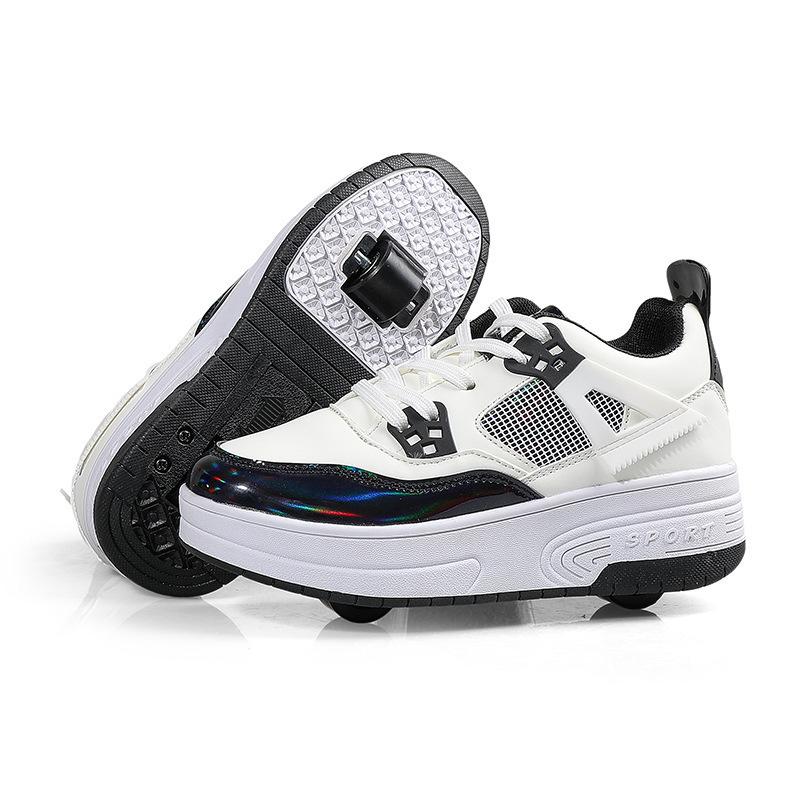 

Новые кроссовки на колесиках для студентов, спортивная обувь с колесиками, заряжающиеся светящиеся светодиодные кроссовки на невидимых роликах, двухколесные, четырехколесные, съемные 42