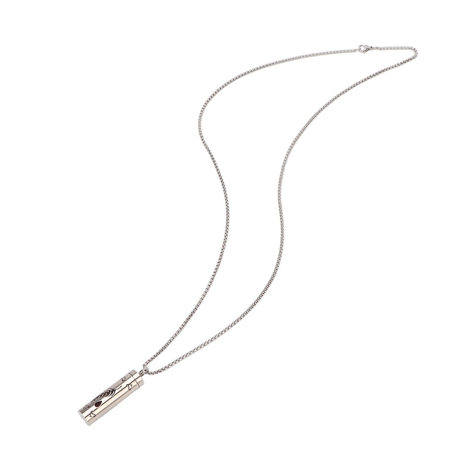 Ожерелье в виде цилиндра, модное маленькое полое кулон в виде цилиндра, ожерелье из нержавеющей стали с диффузором аромата