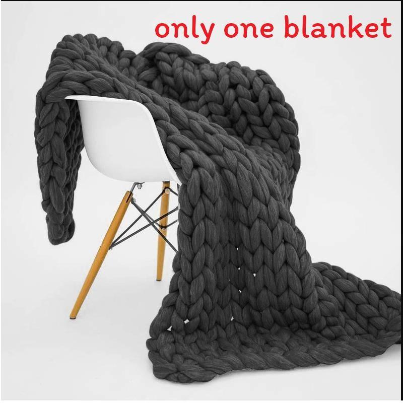 Bearaby Weaving Ultra Coarse Blanket With Solid Color Design For Household Daily