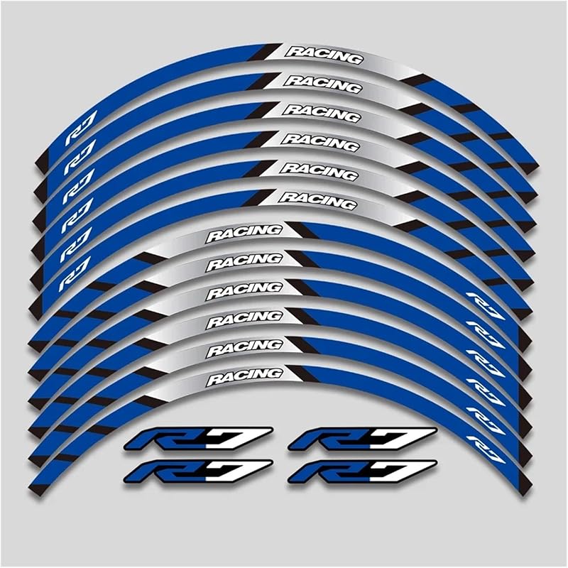 For Y&amaha for YZFR7 YZF R7 2022 2023 Motorcycle Sticker Wheel Reflective Stripe Rim Tire Waterproof Decorative Decals Set Rim Tape Decal(1 Style A