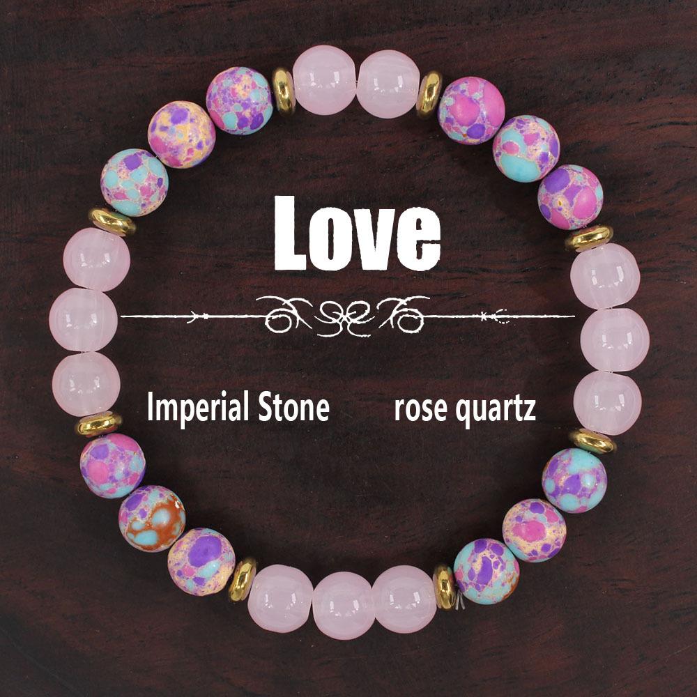 8-миллиметровый персонализированный и модный браслет из бусин, браслет из хрустальных камней в европейском и американском стиле, браслет из розового императорского камня с бусинами