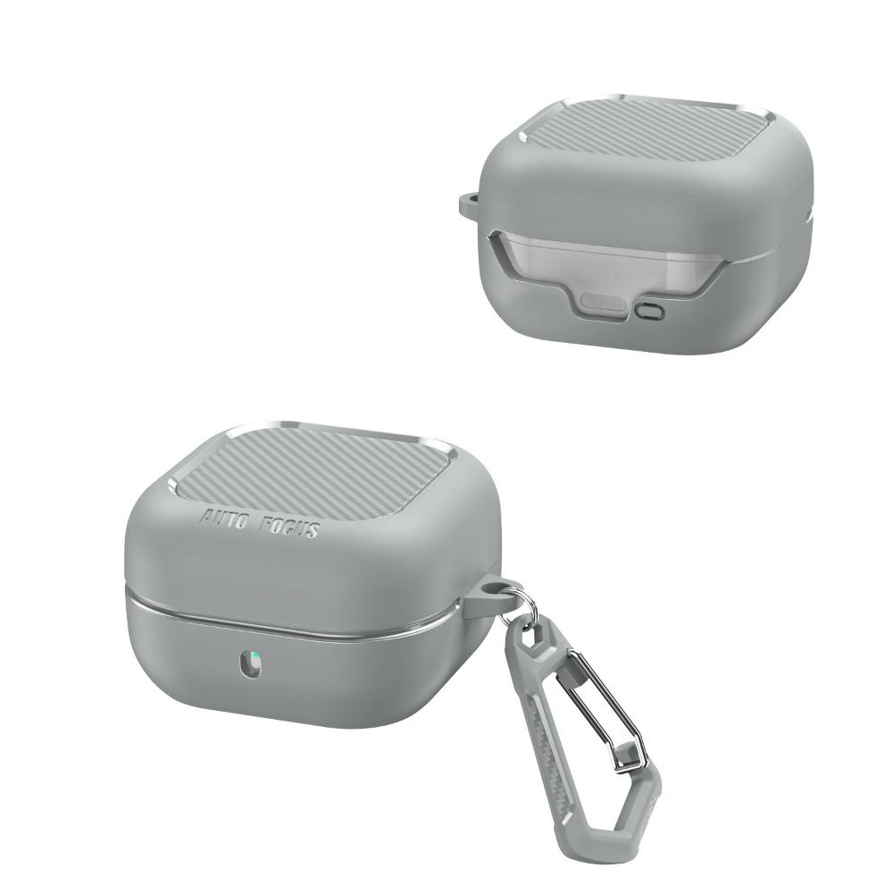 

Fiber Texture Protective Case with Carabiner Earphone Case for Samsung Galaxy Buds4/4pro Travel Use