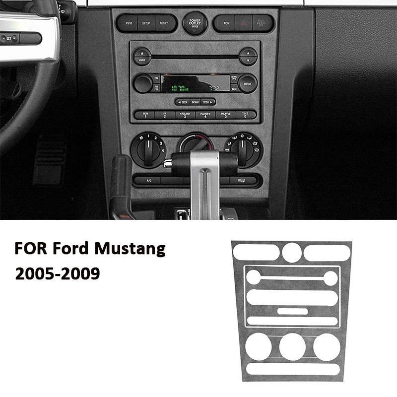 

For Ford Mustang 2005-2009 Soft Suede Fabic Car Center Multimedia CD Control Panel Trim Frame Interior Decoration Sticker чёрный