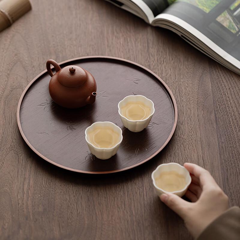 Vintage Bamboo Orchid Dry Bubble Tea Tray