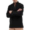 Men's 2023 Cotton Linen Long Sleeve Henley Shirt - Stand Collar, Casual Beach Style, European Size.