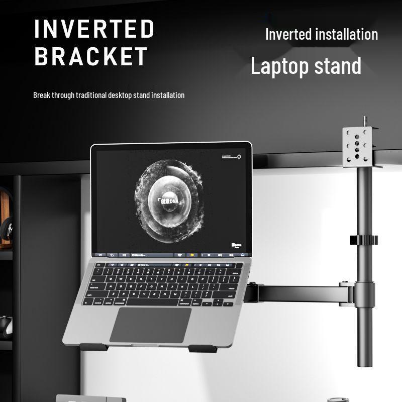 Laptop Stand with Adjustable Monitor Arm for Single/Dual Screens - Rotating and Lifting Functionality