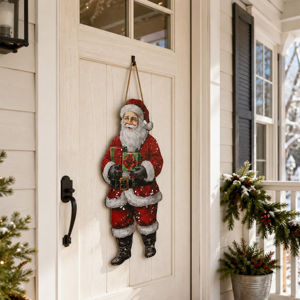Wooden Welcome Sign for Front Door Christmas Holiday Home Decoration