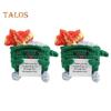 2Pcs Positive Crochet Flame Dumpster with Encouraging Card Emotional Support Handmade Knitting Trash Can Doll Decoration Ornament