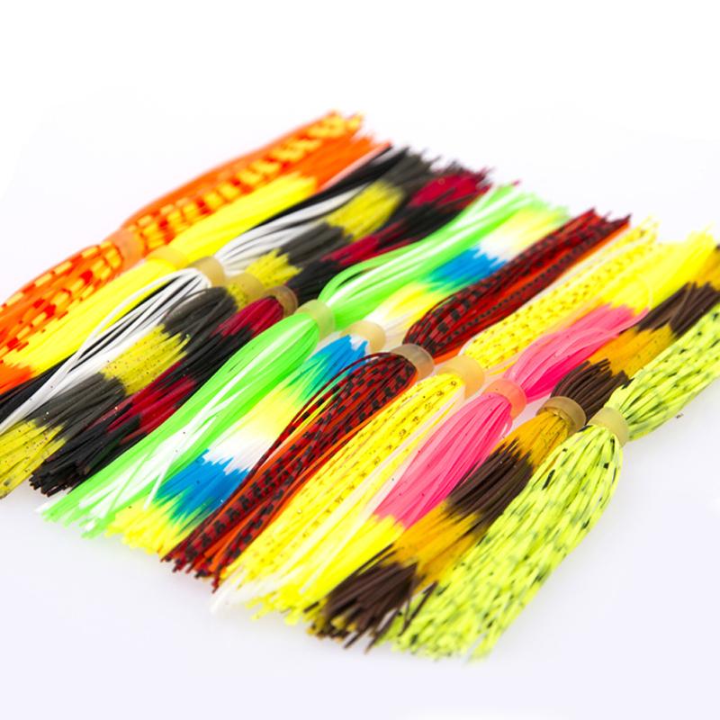 600pcs Mixed Color Silicone Skirts for Spinnerbait Buzzbait Rubber Jig Lures Squid Skirts