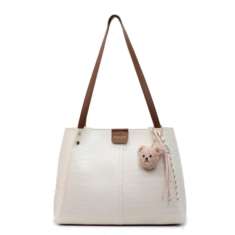 

Bag Women s Solid Color Bucket Bag Large Capacity Handbag New Fashion Shoulder Bag Versatile Underarm Bag no pendant