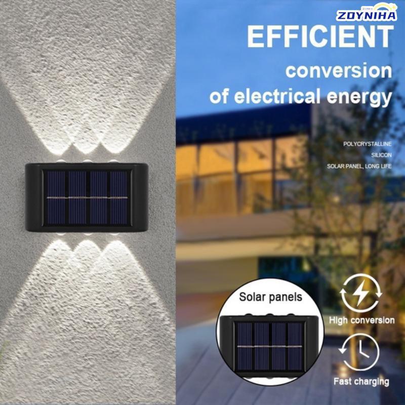 Kinkiet solarny Zewnętrzny IP65 Wodoodporny Balkonowy kinkiet Oświetlenie Zewnętrzna lampa solarna na dziedziniec Street Garden Decor LM