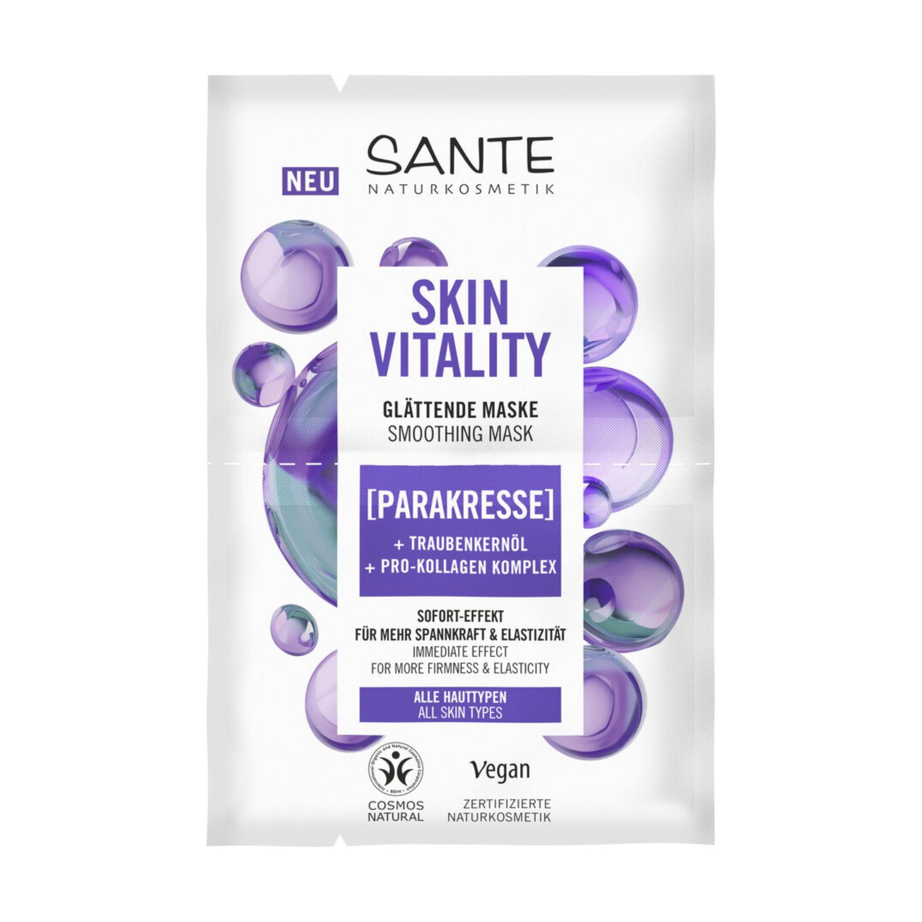 

БИО-Маска для лица против морщин Skin vitality разглаживающая SANTE 2*4мл