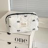 Fashion Blue Bow Women Cosmetic Bag Large Capacity 3 Type Storage Handbag Zipper Travel Pouch Wash Bags Gifts