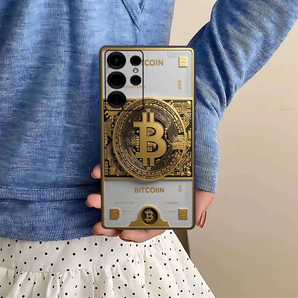 Bitcoin Retro Logo Phone Case For Samsung S 24 Fe 25 Ultra Plus 20 Lite 21 30 22 23 24 22 Ultra 5G Fundas