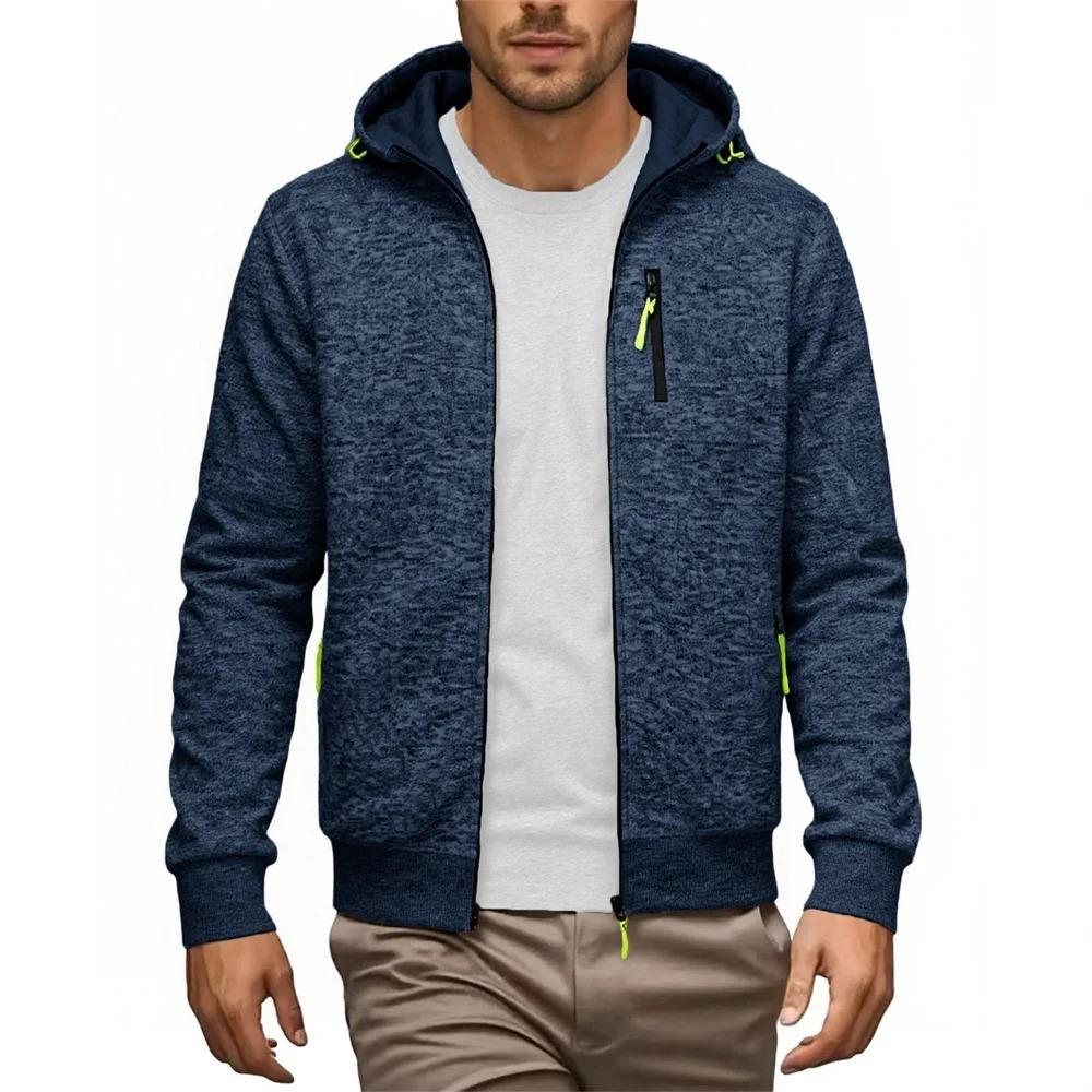 Men's Sweatshirts Jacket Hooded Slim Fit Zipper Stylish Outwear Casual Solid Color Breathable Cozy Fashion Streetwear