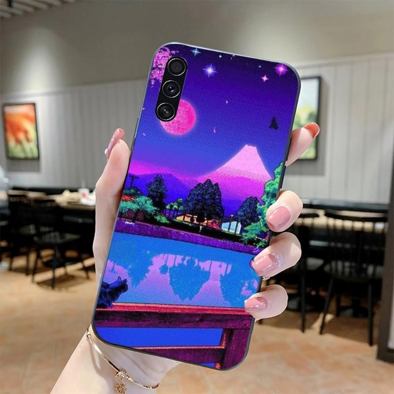 Art Pixel Estetyczne Etui na Telefon Dla Realme GT 2 9i 8i 7i Pro X50 X2 C35 C21 C20 C11 C3 Miękkie Czarne Etui na Telefon