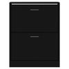 342558 vidaXL Shoe Cabinet Black 63x24x81 Cm Engineered Wood