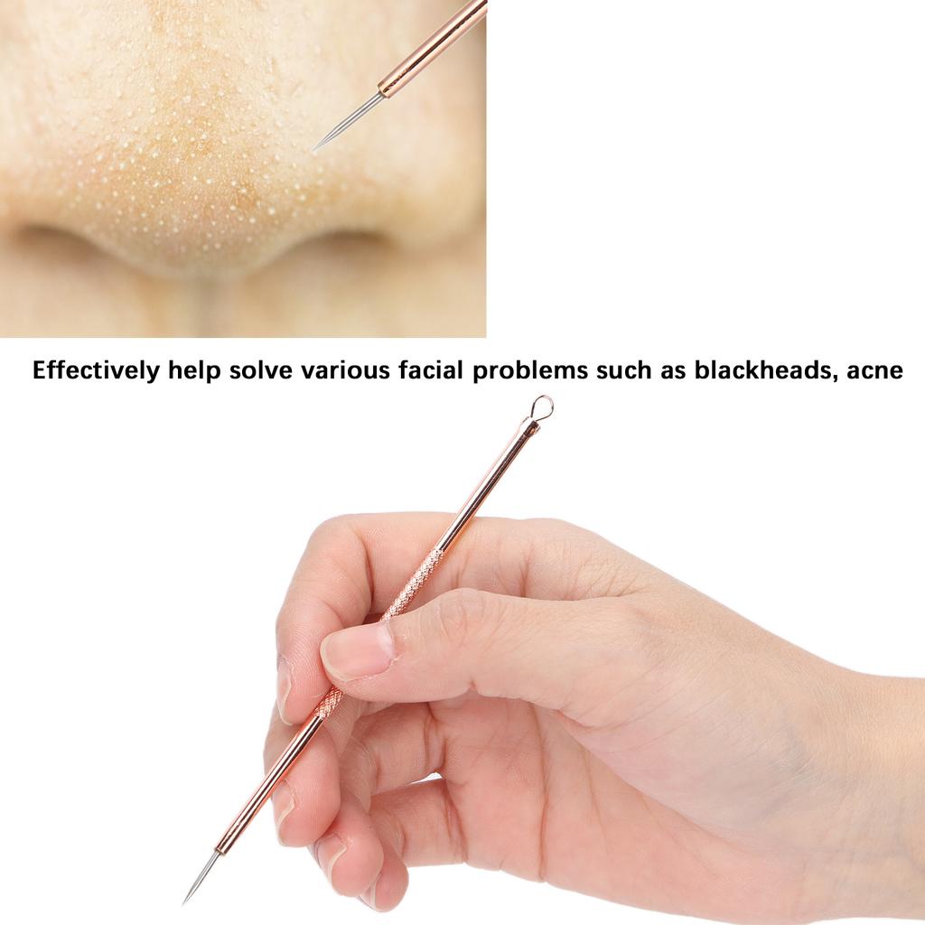 Pimple Removal Extractor Tool Stainless Steel Blackhead Removal Tool for Acne Blemish Whitehead Gold