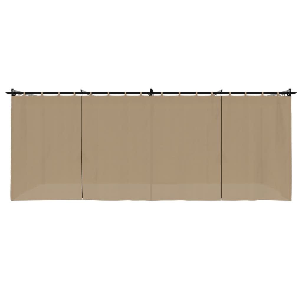 Vidaxl Garden Gazebo With Curtains, Taupe Color, 6X3 M, Steel