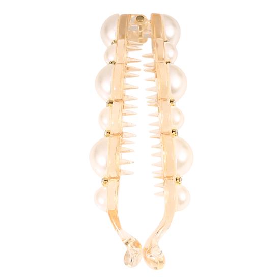 Women Pearls Hairpins Banana Clips Hair Claws Vertical Kids Plastic 10 * 3cm Hair Clips