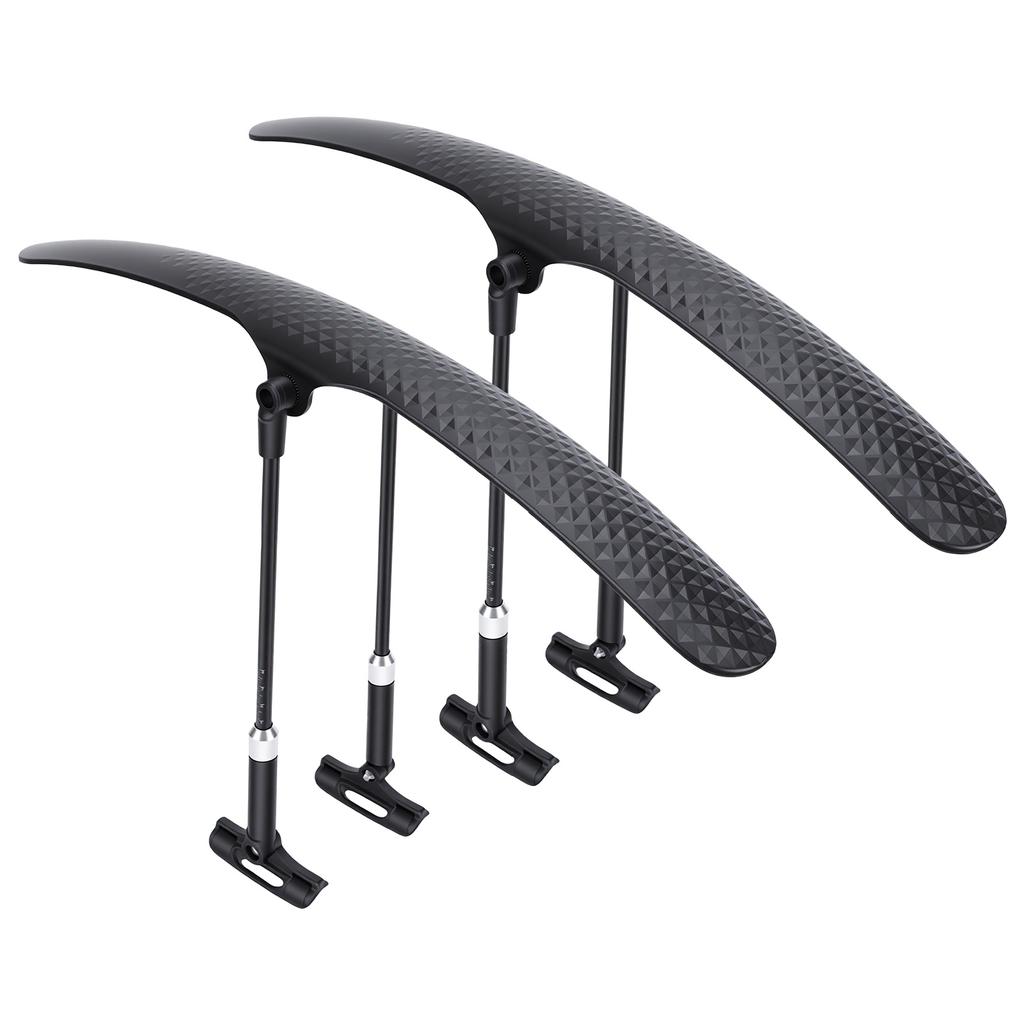 1 Pair Bicycle Mud Guard Adjustable Wider Mudguard Curved Design Universal Fit Front Rear Two Section Angle Flexible
