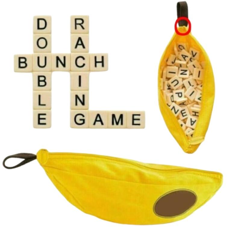 Plastic Kids Spelling Game Banana 144 Pieces Alphabet Solitaire English Spelling Puzzle Toy