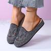 Colorful Full Diamond Baotou Slippers Summer New Round Toe Deep Mouth Soft Sole Non-slip Wear-resistant Flat Shoes