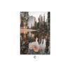 Landscape Painting Lake Reflection Canvas Poster Bohemia Sunrise Nature Nordic Style Art Print Gallery Wall Decoration Picture