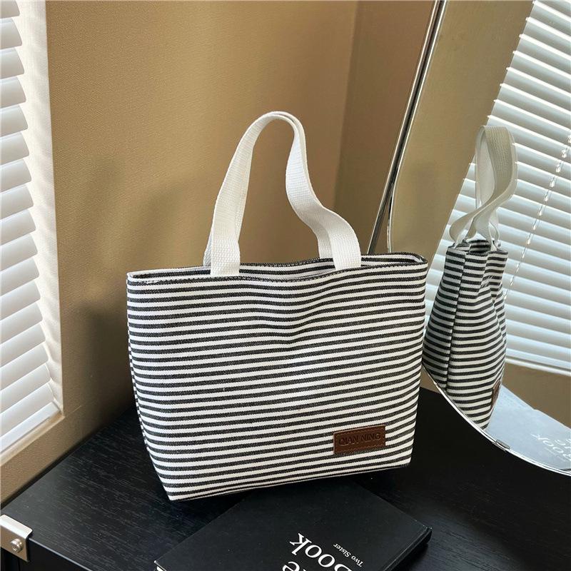 Stylish Striped Tote Bag: Lightweight, Versatile & Perfect for Back to School - Trendy Women's Phone Bag